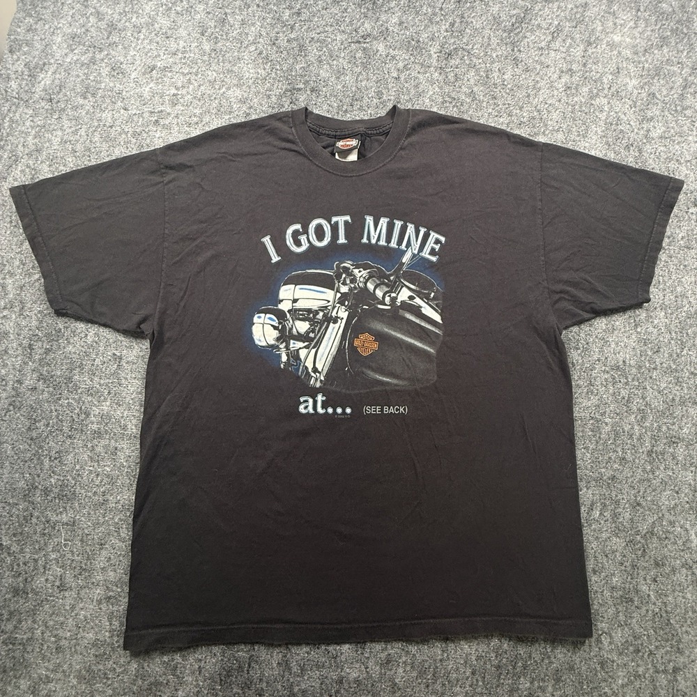 Vintage 2002 Harley Davidson T Shirt Mens 2XL Black Shreveport LA Gator Graphic